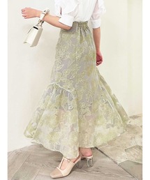 dazzlin | シアーフラワーセミフレアスカート(スカート)