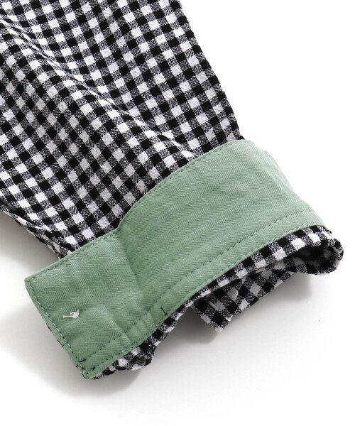 apres les cours（アプレレクール）の「裾ラウンドスタンドカラーシャツ（シャツ/ブラウス・キッズ・チェック/インディゴブルー・100/120/90/130/110/80）」の4枚目の写真