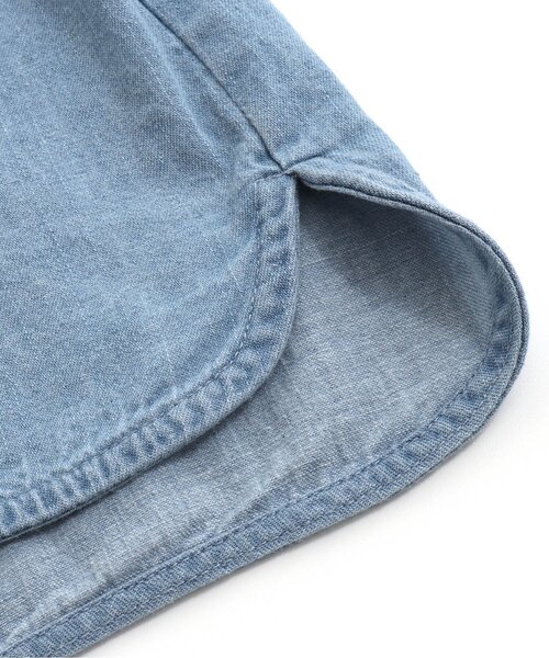 apres les cours（アプレレクール）の「裾ラウンドスタンドカラーシャツ（シャツ/ブラウス・キッズ・チェック/インディゴブルー・100/120/90/130/110/80）」の5枚目の写真