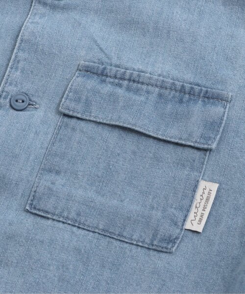 apres les cours（アプレレクール）の「裾ラウンドスタンドカラーシャツ（シャツ/ブラウス・キッズ・チェック/インディゴブルー・100/120/90/130/110/80）」の9枚目の写真