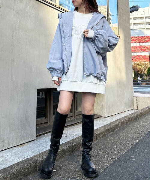 INGNI（イング）の「ミディ丈BIGマウンテンパーカー（マウンテンパーカー・レディース・アイボリー/ブラック/サックスブルー・M）」の19枚目の写真