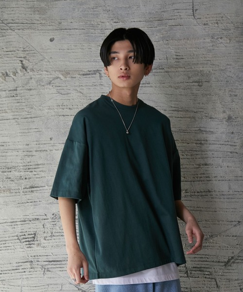 iisy(イージー)の「ルーズシルエットレイヤードTシャツ(Tシャツ/カットソー・メンズ・ブラック/ブルー系その他4/ライトグレー/グリーン・S/M/L)」の5枚目の写真