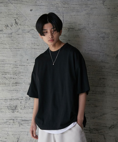 iisy(イージー)の「ルーズシルエットレイヤードTシャツ(Tシャツ/カットソー・メンズ・ブラック/ブルー系その他4/ライトグレー/グリーン・S/M/L)」の6枚目の写真