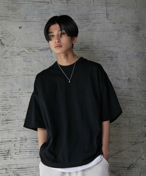 iisy(イージー)の「ルーズシルエットレイヤードTシャツ(Tシャツ/カットソー・メンズ・ブラック/ブルー系その他4/ライトグレー/グリーン・S/M/L)」の7枚目の写真