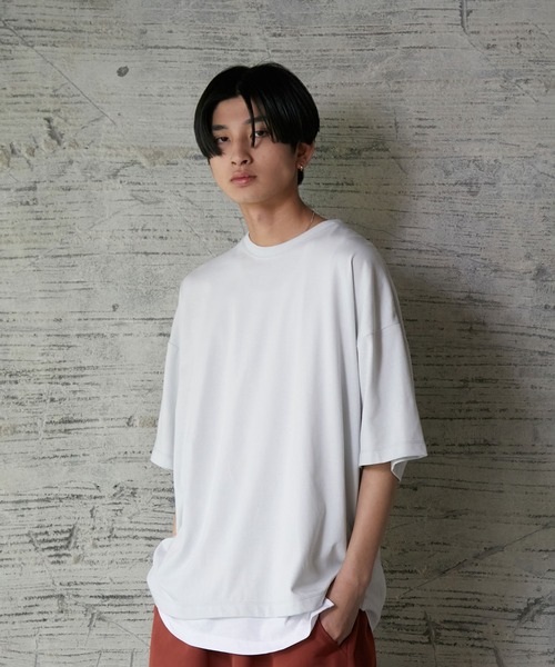 iisy(イージー)の「ルーズシルエットレイヤードTシャツ(Tシャツ/カットソー・メンズ・ブラック/ブルー系その他4/ライトグレー/グリーン・S/M/L)」の9枚目の写真