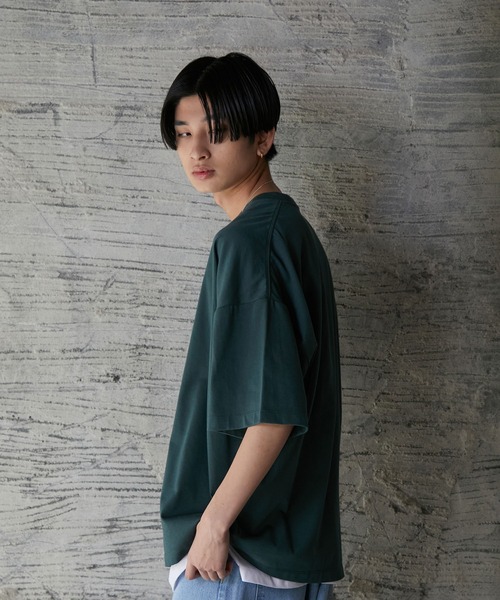 iisy(イージー)の「ルーズシルエットレイヤードTシャツ(Tシャツ/カットソー・メンズ・ブラック/ブルー系その他4/ライトグレー/グリーン・S/M/L)」の11枚目の写真