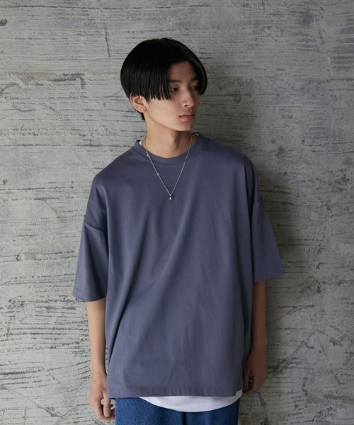 iisy(イージー)の「ルーズシルエットレイヤードTシャツ(Tシャツ/カットソー・メンズ・ブラック/ブルー系その他4/ライトグレー/グリーン・S/M/L)」の12枚目の写真