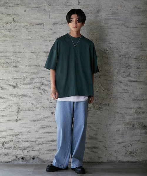 iisy(イージー)の「ルーズシルエットレイヤードTシャツ(Tシャツ/カットソー・メンズ・ブラック/ブルー系その他4/ライトグレー/グリーン・S/M/L)」の18枚目の写真