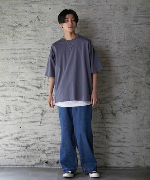 iisy(イージー)の「ルーズシルエットレイヤードTシャツ(Tシャツ/カットソー・メンズ・ブラック/ブルー系その他4/ライトグレー/グリーン・S/M/L)」の20枚目の写真