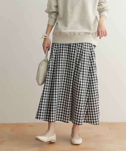 URBAN RESEARCH DOORS(アーバンリサーチドアーズ)の「ウエストタックフレアスカート(スカート・レディース・ブラック/イエロー/チェック・MEDIUM)」の6枚目の写真