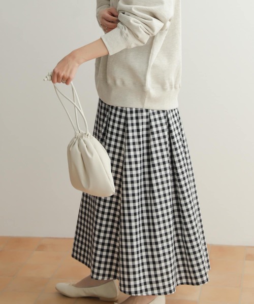 URBAN RESEARCH DOORS(アーバンリサーチドアーズ)の「ウエストタックフレアスカート(スカート・レディース・ブラック/イエロー/チェック・MEDIUM)」の16枚目の写真