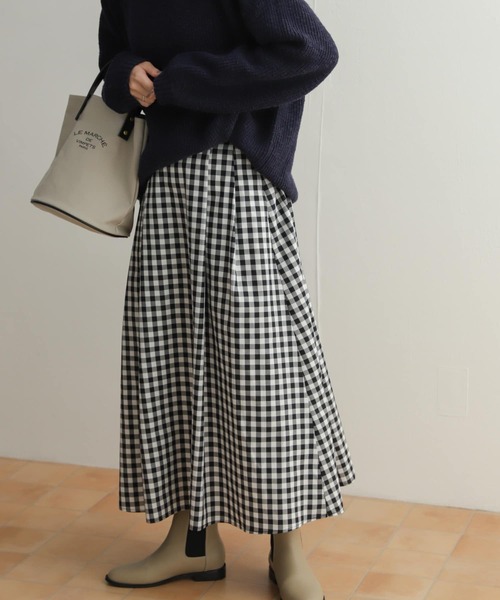 URBAN RESEARCH DOORS(アーバンリサーチドアーズ)の「ウエストタックフレアスカート(スカート・レディース・ブラック/イエロー/チェック・MEDIUM)」の12枚目の写真