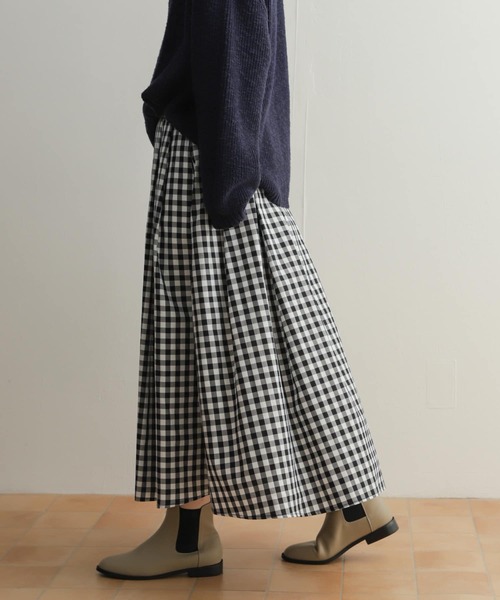 URBAN RESEARCH DOORS(アーバンリサーチドアーズ)の「ウエストタックフレアスカート(スカート・レディース・ブラック/イエロー/チェック・MEDIUM)」の7枚目の写真