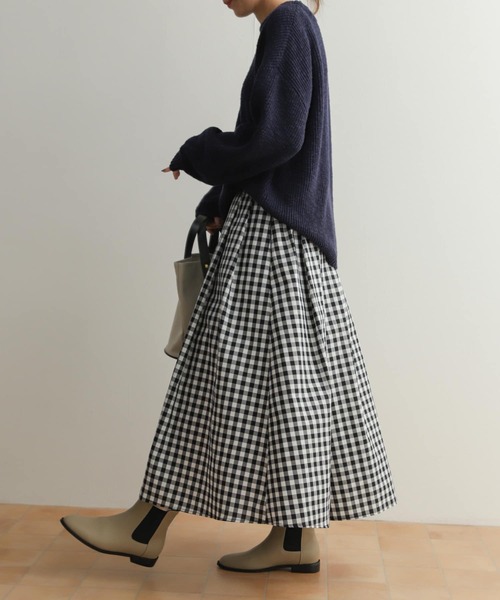 URBAN RESEARCH DOORS(アーバンリサーチドアーズ)の「ウエストタックフレアスカート(スカート・レディース・ブラック/イエロー/チェック・MEDIUM)」の22枚目の写真