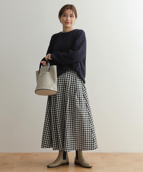 URBAN RESEARCH DOORS(アーバンリサーチドアーズ)の「ウエストタックフレアスカート(スカート・レディース・ブラック/イエロー/チェック・MEDIUM)」の8枚目の写真