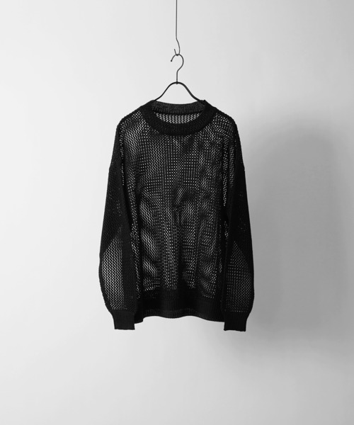 Confirm(コンファーム)の「透かし編み ビッグシルエット メッシュニットプルオーバー【Confirm】(ニット/セーター・メンズ・ブラック/ダークグレー/ナチュラル・M/L)」の5枚目の写真