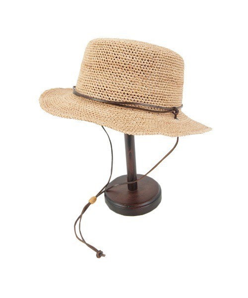 polcadot(ポルカドット)の「RAFFIA BOATER HAT/ラフィア カンカン帽(ストラップ付)(ハット・レディース・ベージュ/ブラック・FREE)」の5枚目の写真