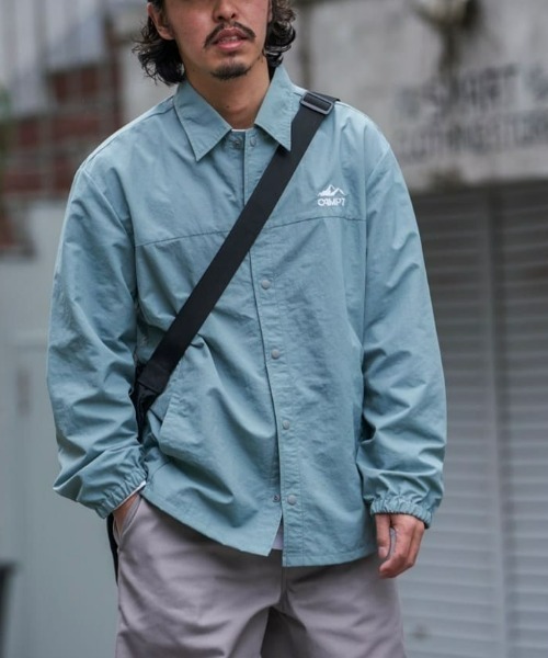 CAMP7（キャンプセブン）の「【CAMP7】コーチシャツ（シャツ/ブラウス・メンズ・オフホワイト/サックスブルー/ブラック・L/XL/M）」の3枚目の写真