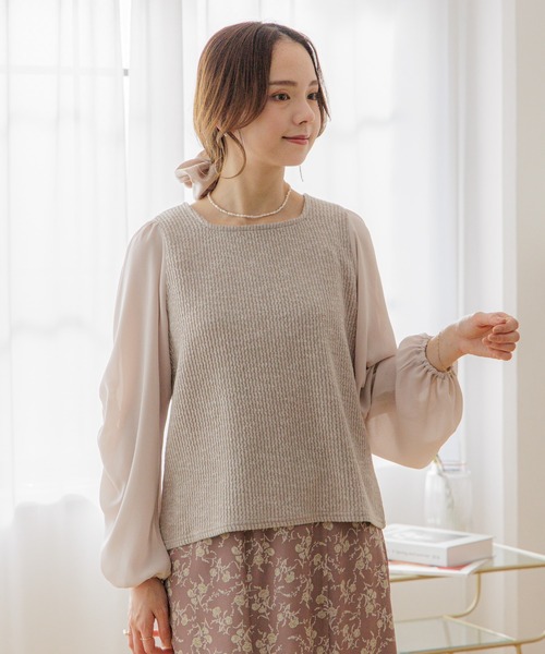 flower(フラワー)の「ギャザースリーブブラウス(シャツ/ブラウス・レディース・アイボリー/ベージュ・FREE)」の14枚目の写真