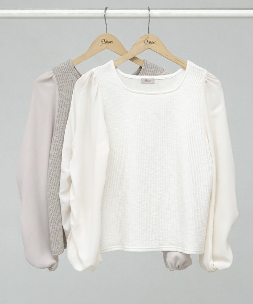 flower(フラワー)の「ギャザースリーブブラウス(シャツ/ブラウス・レディース・アイボリー/ベージュ・FREE)」の13枚目の写真