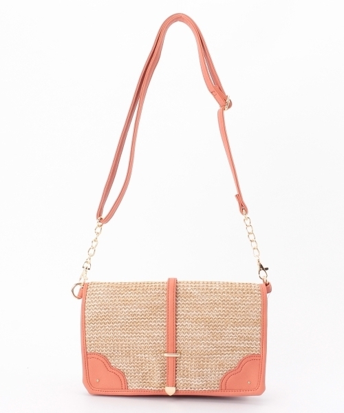 grove（グローブ）の「2WAYペーパー素材ベルトフラップショルダーバッグ（ショルダーバッグ・レディース・ホワイト/イエロー/ピンク/ブルー/ブラック/ブルー系1・00）」の6枚目の写真