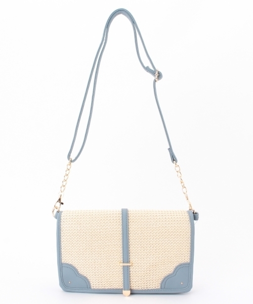 grove（グローブ）の「2WAYペーパー素材ベルトフラップショルダーバッグ（ショルダーバッグ・レディース・ホワイト/イエロー/ピンク/ブルー/ブラック/ブルー系1・00）」の4枚目の写真