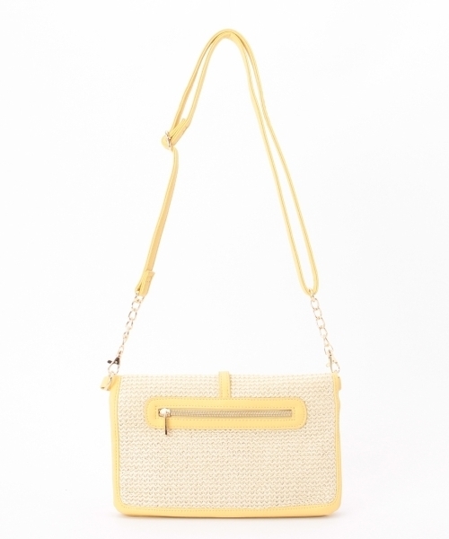 grove（グローブ）の「2WAYペーパー素材ベルトフラップショルダーバッグ（ショルダーバッグ・レディース・ホワイト/イエロー/ピンク/ブルー/ブラック/ブルー系1・00）」の8枚目の写真