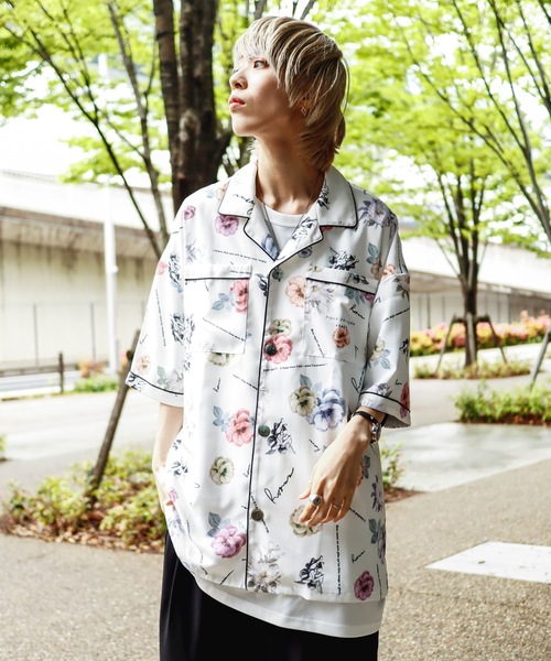 rovtski(ロフトスキー)の「SHARE ROOMS OPEN COLLAR SHIRT/シェアルームス オープンカラーシャツ(シャツ/ブラウス・メンズ・ホワイト系その他/ブルー系その他/ブラック・FREE)」の2枚目の写真