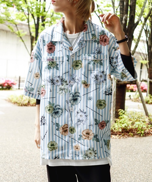 rovtski(ロフトスキー)の「SHARE ROOMS OPEN COLLAR SHIRT/シェアルームス オープンカラーシャツ(シャツ/ブラウス・メンズ・ホワイト系その他/ブルー系その他/ブラック・FREE)」の1枚目の写真