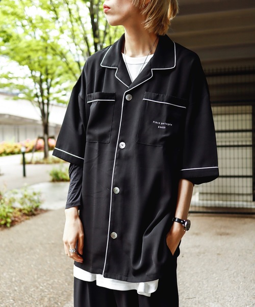 rovtski(ロフトスキー)の「SHARE ROOMS OPEN COLLAR SHIRT/シェアルームス オープンカラーシャツ(シャツ/ブラウス・メンズ・ホワイト系その他/ブルー系その他/ブラック・FREE)」の3枚目の写真