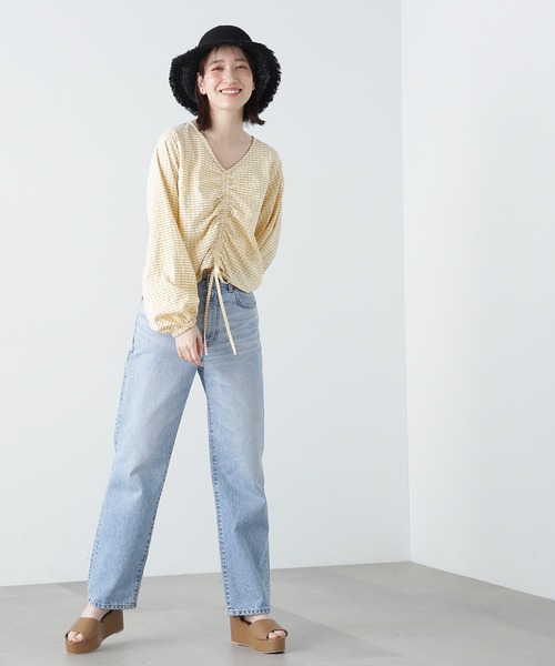N.（N. Natural Beauty Basic）（エヌエヌナチュラルビューティーベーシック）の「◆ドロストギャザーブラウス（シャツ/ブラウス・レディース・レッド/イエロー系その他/ブラック系その他・MEDIUM）」の19枚目の写真