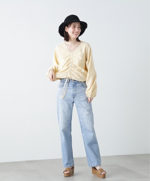 N.（N. Natural Beauty Basic）（エヌエヌナチュラルビューティーベーシック）の「◆ドロストギャザーブラウス（シャツ/ブラウス・レディース・レッド/イエロー系その他/ブラック系その他・MEDIUM）」の21枚目の写真