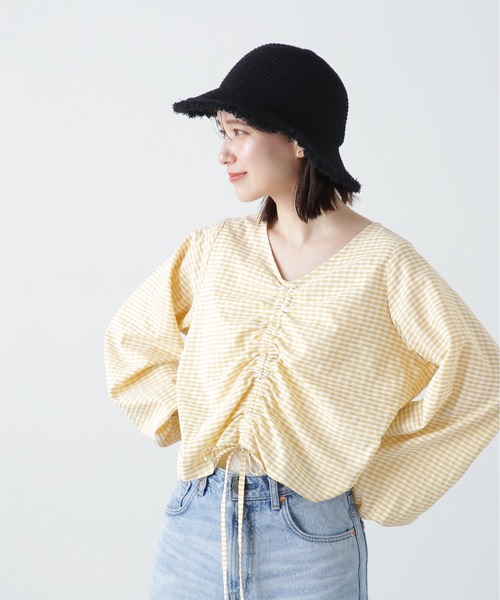 N.（N. Natural Beauty Basic）（エヌエヌナチュラルビューティーベーシック）の「◆ドロストギャザーブラウス（シャツ/ブラウス・レディース・レッド/イエロー系その他/ブラック系その他・MEDIUM）」の18枚目の写真