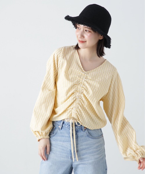 N.（N. Natural Beauty Basic）（エヌエヌナチュラルビューティーベーシック）の「◆ドロストギャザーブラウス（シャツ/ブラウス・レディース・レッド/イエロー系その他/ブラック系その他・MEDIUM）」の22枚目の写真