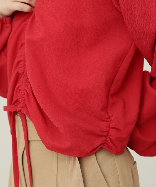 N.（N. Natural Beauty Basic）（エヌエヌナチュラルビューティーベーシック）の「◆ドロストギャザーブラウス（シャツ/ブラウス・レディース・レッド/イエロー系その他/ブラック系その他・MEDIUM）」の10枚目の写真