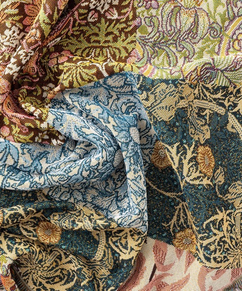 セール】ジャガード織 スローケットラグ ウィリアムモリス柄アソート