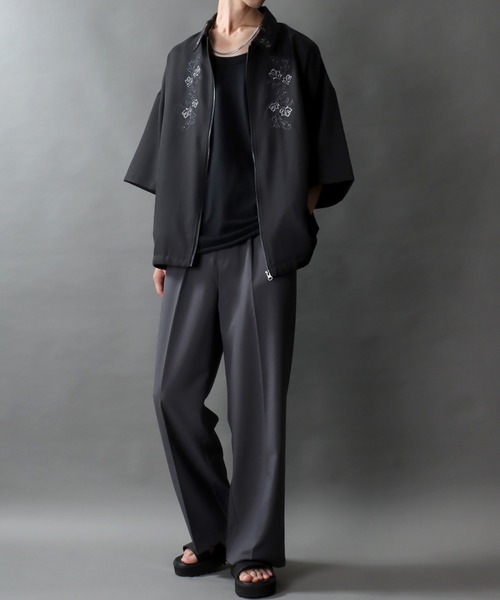 セール】SITRY Flower Embroidery short sleeve blouson/別注