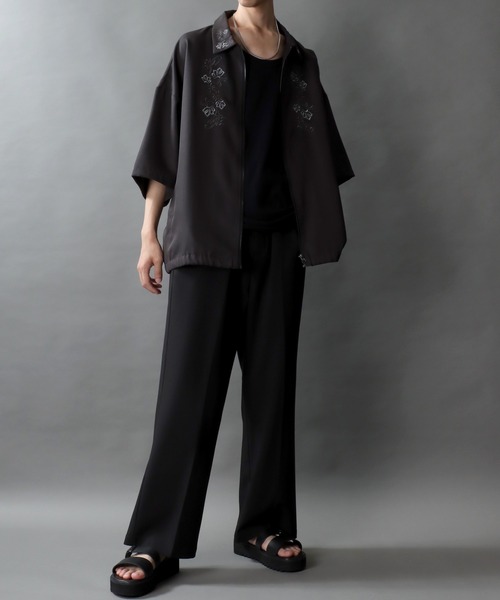 セール】SITRY Flower Embroidery short sleeve blouson/別注