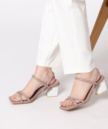 ◆デザインブロックヒールサンダル