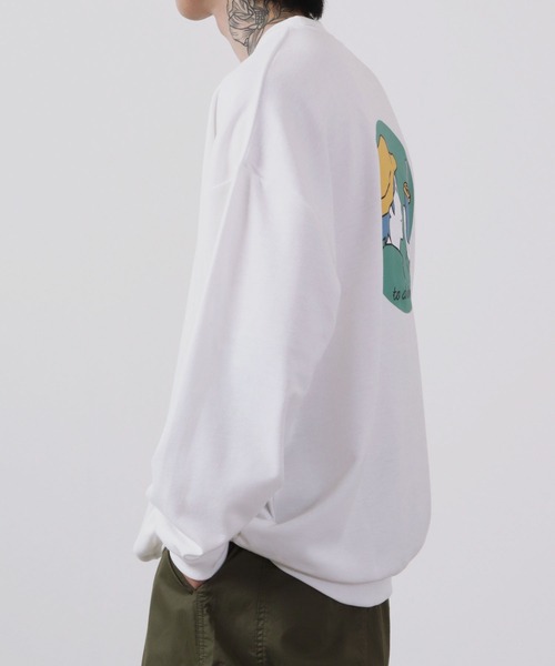 MODISH GAZE(モディシュガゼ)の「MODISH GAZE T/Cポンチ BIGスウェット(ジュースBOY)(スウェット・メンズ・カーキ/ブラック/オフホワイト・L/M)」の6枚目の写真