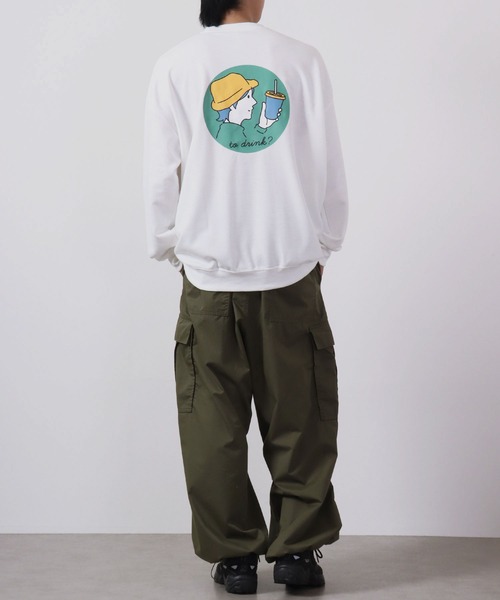 MODISH GAZE(モディシュガゼ)の「MODISH GAZE T/Cポンチ BIGスウェット(ジュースBOY)(スウェット・メンズ・カーキ/ブラック/オフホワイト・L/M)」の8枚目の写真