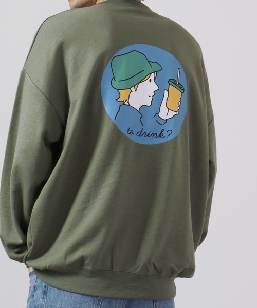 MODISH GAZE(モディシュガゼ)の「MODISH GAZE T/Cポンチ BIGスウェット(ジュースBOY)(スウェット・メンズ・カーキ/ブラック/オフホワイト・L/M)」の13枚目の写真