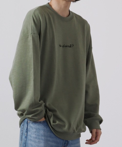 MODISH GAZE(モディシュガゼ)の「MODISH GAZE T/Cポンチ BIGスウェット(ジュースBOY)(スウェット・メンズ・カーキ/ブラック/オフホワイト・L/M)」の14枚目の写真