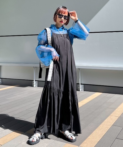 PAGEBOY（ページボーイ）の「ダブチュールキャミSET（シャツ/ブラウス・レディース・ターコイズブルー/オフホワイト/ブラック/ブラック系その他・FREE）」の21枚目の写真