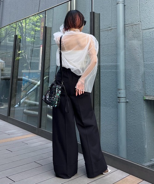 PAGEBOY（ページボーイ）の「ダブチュールキャミSET（シャツ/ブラウス・レディース・ターコイズブルー/オフホワイト/ブラック/ブラック系その他・FREE）」の14枚目の写真