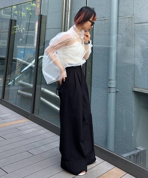 PAGEBOY（ページボーイ）の「ダブチュールキャミSET（シャツ/ブラウス・レディース・ターコイズブルー/オフホワイト/ブラック/ブラック系その他・FREE）」の15枚目の写真