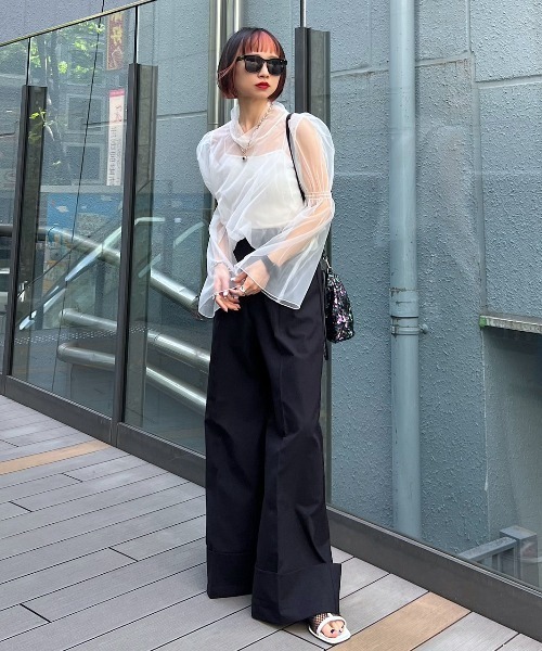 PAGEBOY（ページボーイ）の「ダブチュールキャミSET（シャツ/ブラウス・レディース・ターコイズブルー/オフホワイト/ブラック/ブラック系その他・FREE）」の16枚目の写真