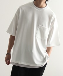 ジョーゼット×ポンチ フェイクレイヤードオーバーサイズTシャツ