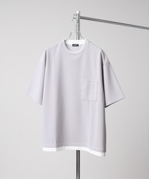 ジョーゼット×ポンチ フェイクレイヤードオーバーサイズTシャツ