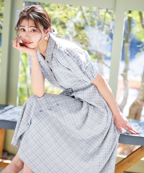 【セール】【洗える】開襟シャツワンピース（シャツワンピース）｜Tiaclasse（ティアクラッセ）